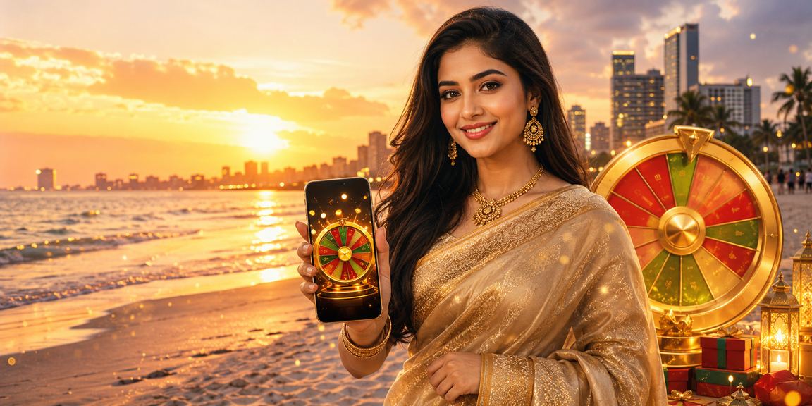 A woman in a saree enjoying a roulette game in Cox's Bazar